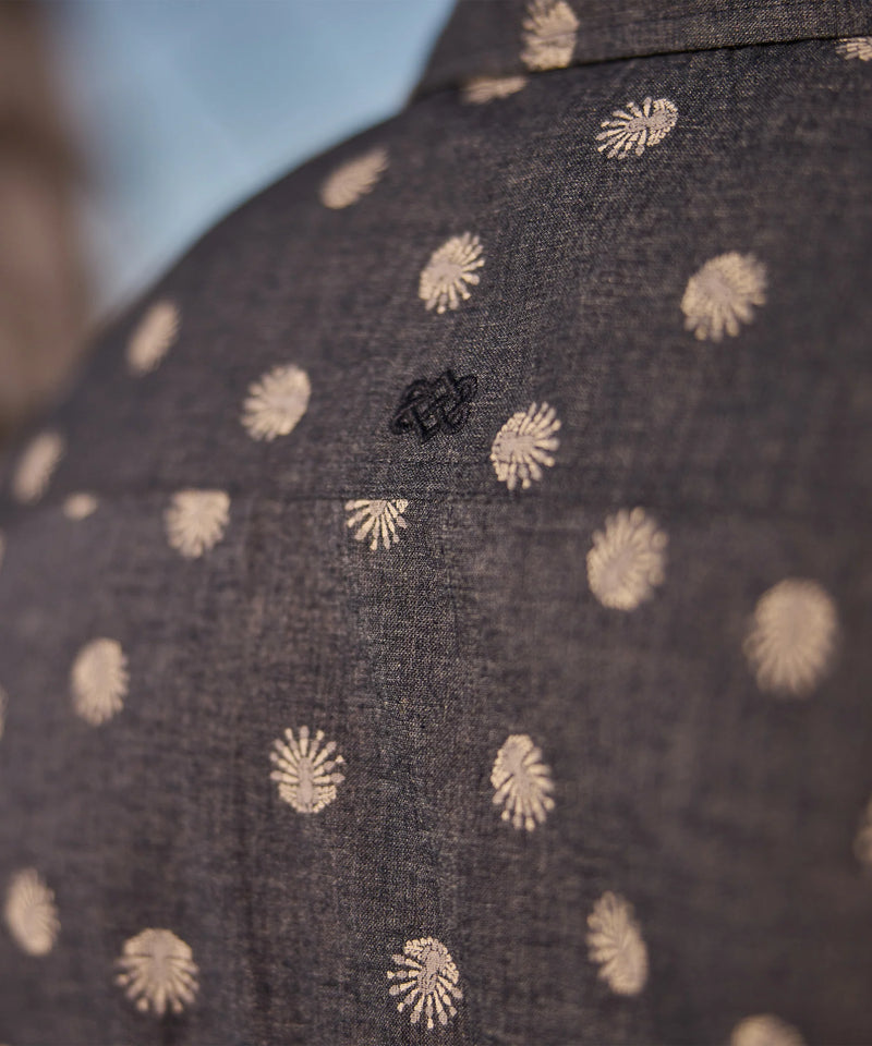 Men's Newar Peacock Short Sleeve Shirt | Rathee Blue