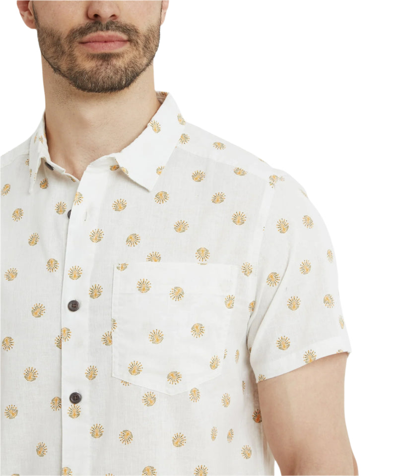 Men's Newar Peacock Short Sleeve Shirt | Peetho