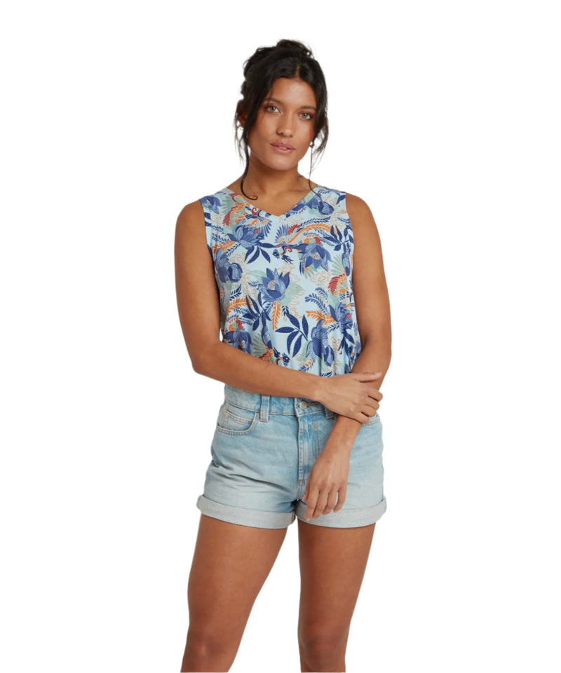 Neha V-Neck Tank Top | Seaport Blue