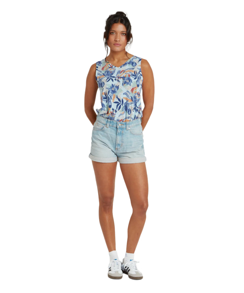 Neha V-Neck Tank Top | Seaport Blue