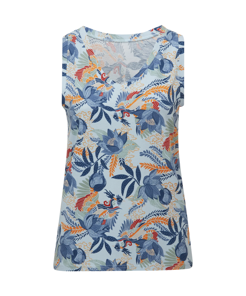 Neha V-Neck Tank Top | Seaport Blue