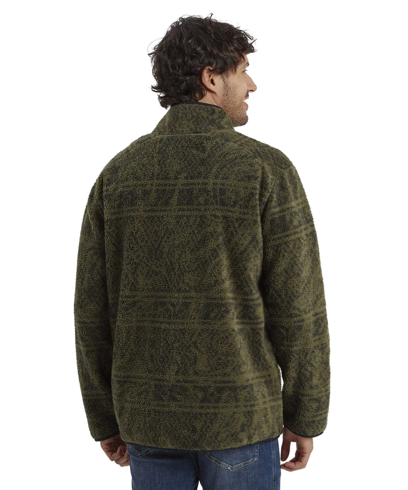 Men's Uddesya Eco Sherpa Fleece Jacket | Evergreen Topo