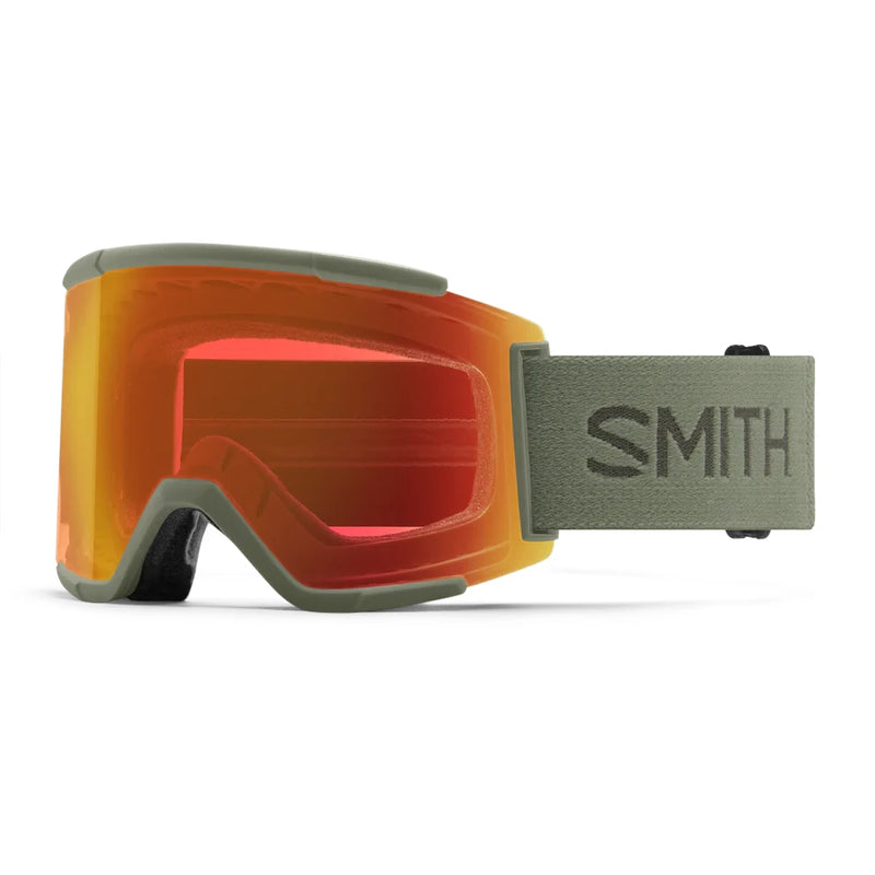Squad XL Snow Goggles | Fatigue Green with ChromaPop Everyday Red Mirror Lens