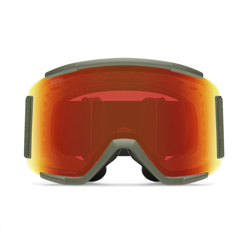 Squad XL Snow Goggles | Fatigue Green with ChromaPop Everyday Red Mirror Lens