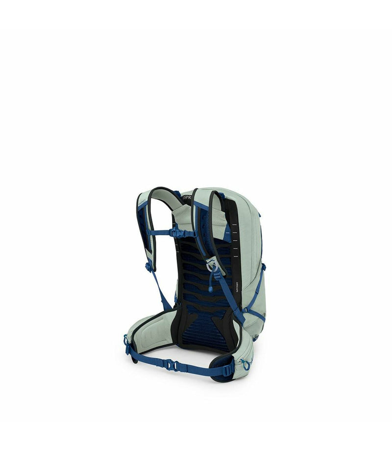 Backpack with blue straps on a white background