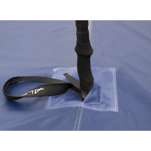 Black tent base inserted into proper hole.