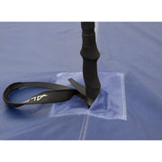 Black tent base inserted into proper hole.