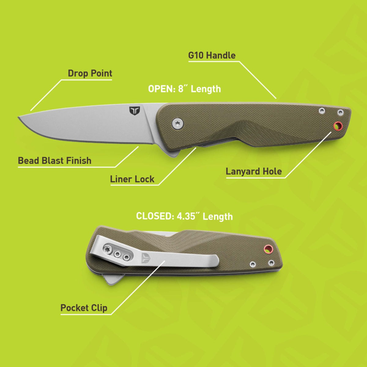 EDC Fast Flip™ Knife | Olive Green — Kenco Outfitters