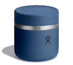 Dark blue food jar with a Hydroflask logo on it on a white background.