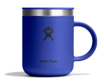 Blue travel mug with a Hydroflask logo on it on a white background.