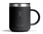 Small black travel mug with a Hydroflask logo on it on a white background.