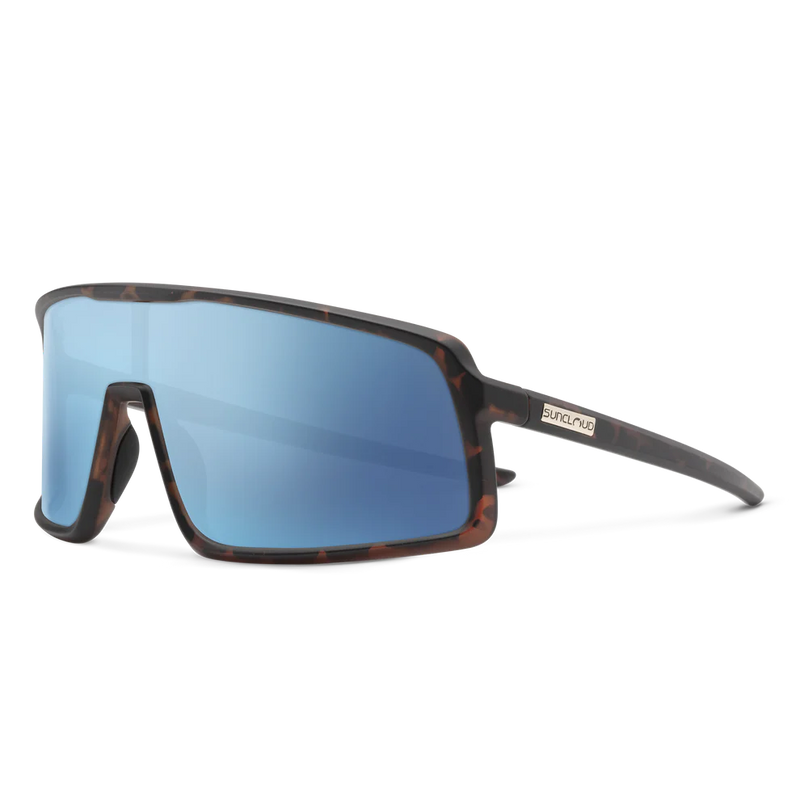 Upshot Sunglasses | Matte Tortoise with Polarized Aqua Mirror Lenses