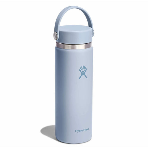 Blue water bottle with a handle on a white background