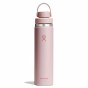 Pink Hydro Flask water bottle with matching cap on a white background