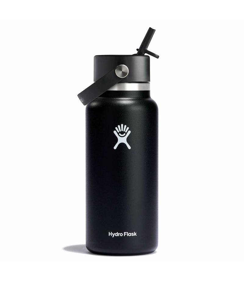 32 oz Wide Mouth with Flex Straw Cap | Black