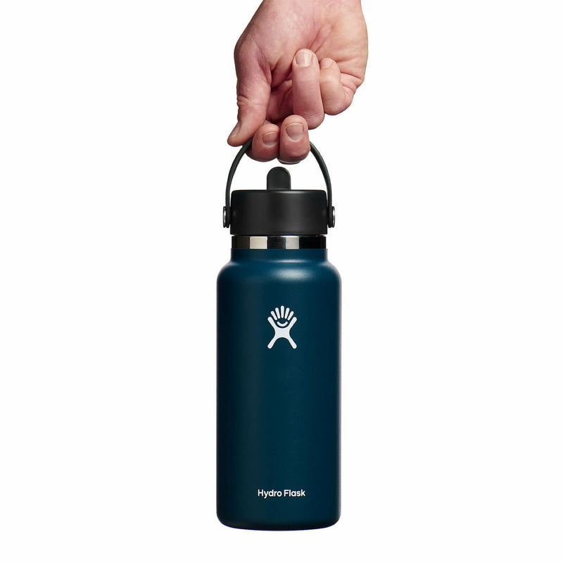 32 oz Wide Mouth Bottle with Flex Straw Cap | Indigo