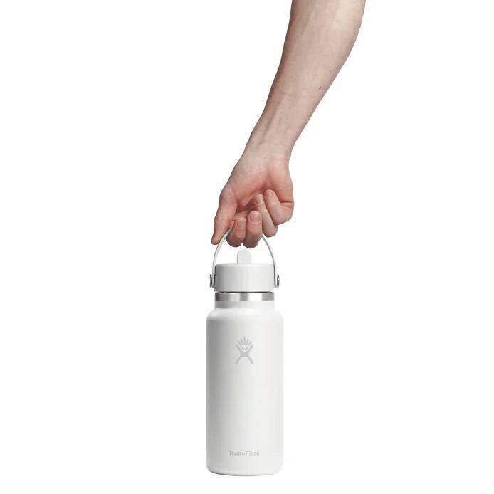 32 oz Wide Flex Straw Cap | Tonal White
