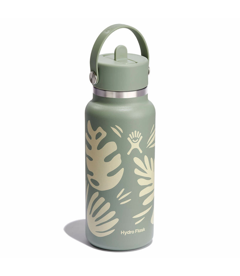32 oz Wide Mouth with Flex Straw Cap | Botanical Bliss