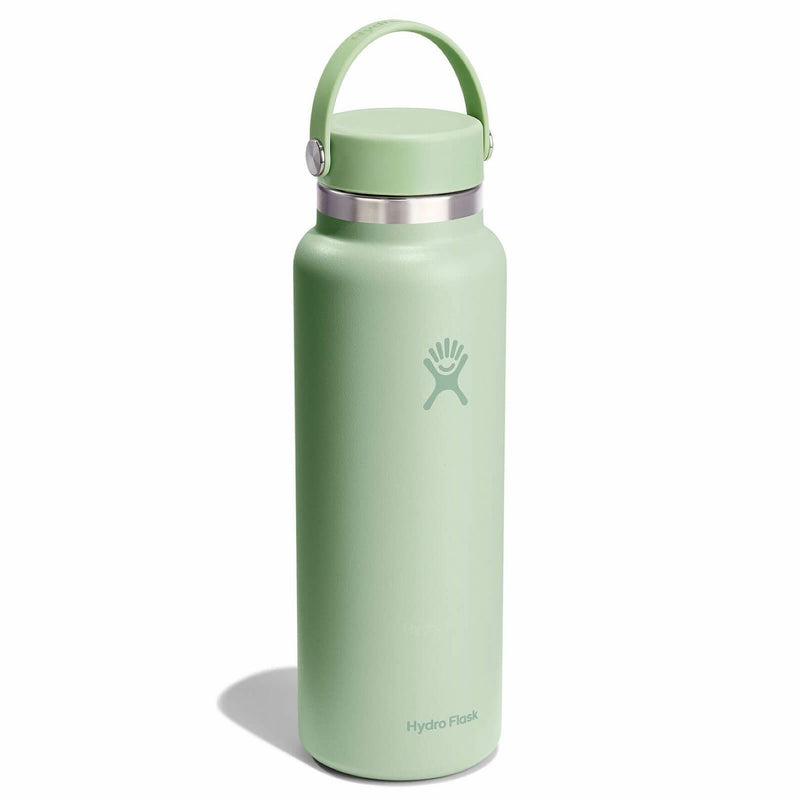 Green Hydro Flask water bottle on a white background