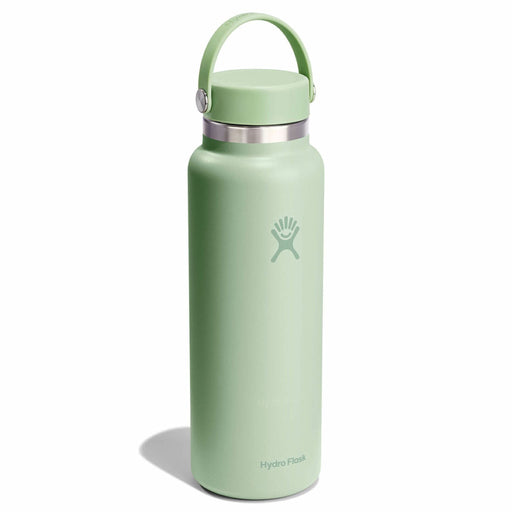 Green Hydro Flask water bottle on a white background