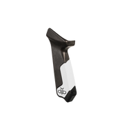 Black and white grip with a bee motif on a white background.