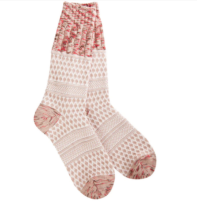 Gallery Textured Crew Socks | Cocoa Multi