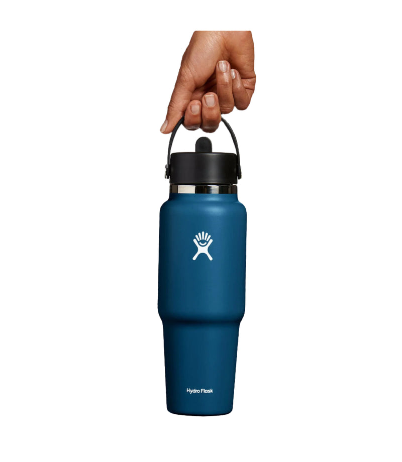 32oz Wide Mouth Travel Bottle With Flex Straw Cap | Indigo
