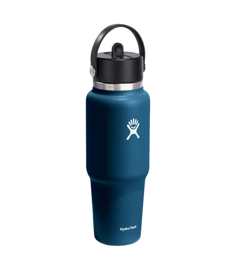 32oz Wide Mouth Travel Bottle With Flex Straw Cap | Indigo