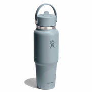 Blue Hydro Flask water bottle on a white background