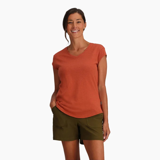 Royal Robbins Womens Vacationer VNeck Tee