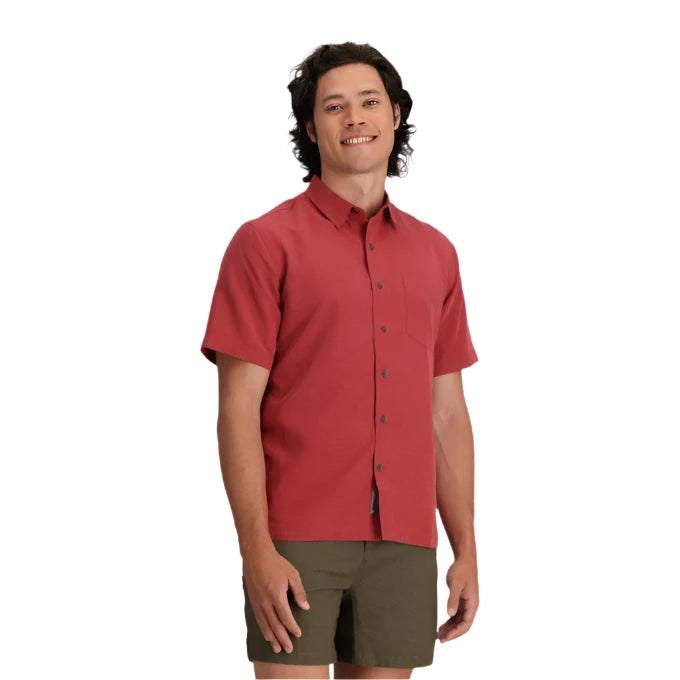 Royal Robbins Mens Desert Pucker Short Sleeve Shirt | BRICK_RED