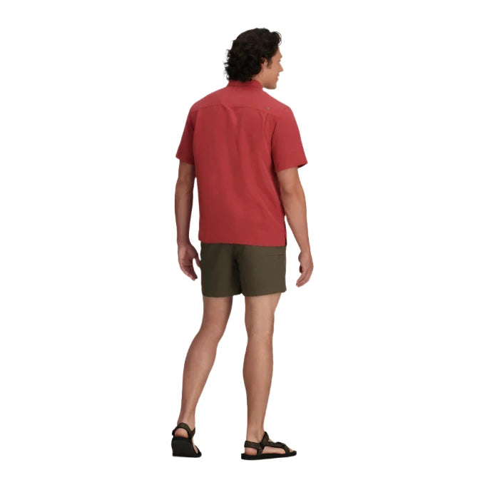 Royal Robbins Mens Desert Pucker Short Sleeve Shirt | BRICK_RED