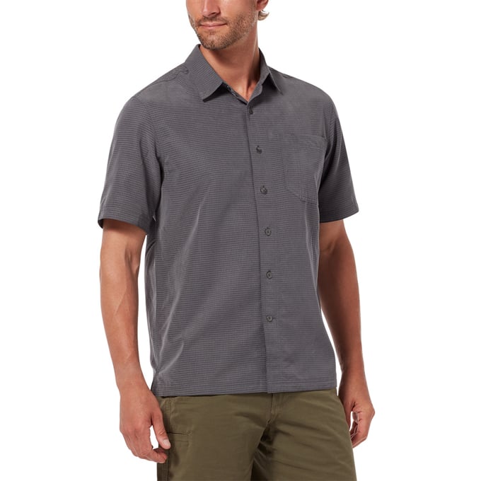 Royal Robbins Mens Desert Pucker Short Sleeve Shirt | ASPHALT