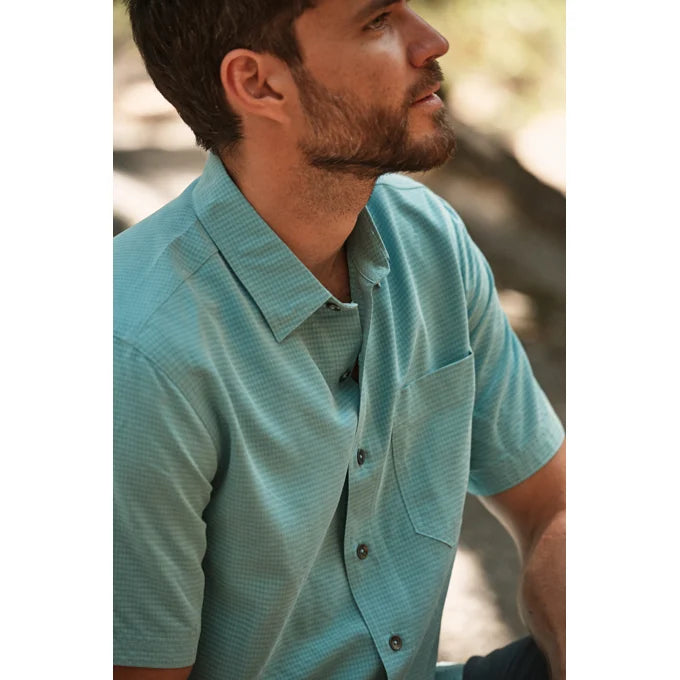 Royal Robbins Mens Desert Pucker Short Sleeve Shirt | NILE_BLUE