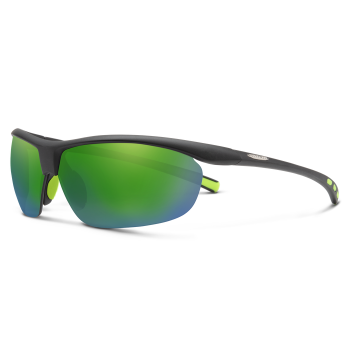 Zephyr Sunglasses | Matte Black with Polarized Green Mirror Lenses